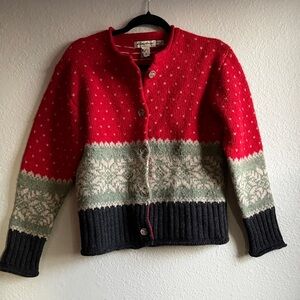 Eddie Bauer Wool & Alpaca Snowflake Cardigan
